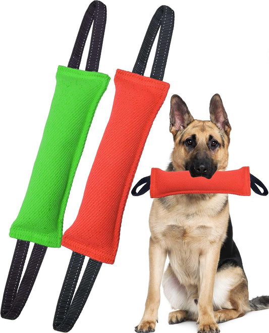 Clysoru Dog Tug Toy Dog，Double Pack Tough Jute Bite Pillow Training Equipment - Puppy to Large Dogs Interactive Toy.