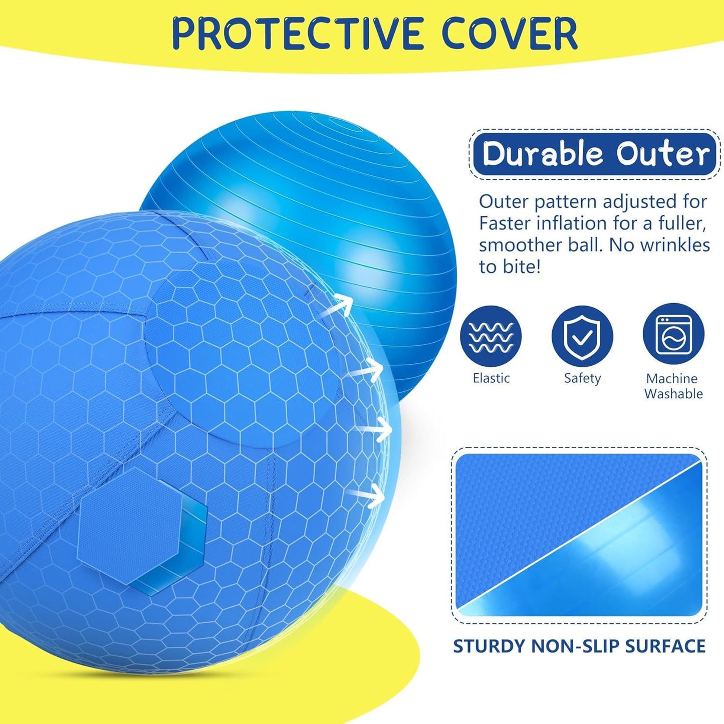 Herding Ball for Dogs and Horses - 18" Jolly Ball for Dogs, Agility Training Equipment, Herding for Australian/German Shepherd, Improved Bite-Resistant, Reinforced Sewing Dog Toys - Blue Medium