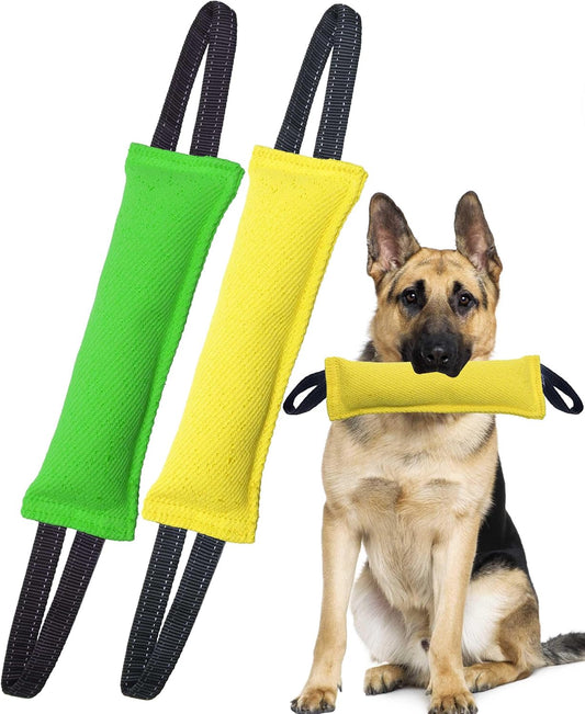 Clysoru Dog Tug Toy Dog，Double Pack Tough Jute Bite Pillow Training Equipment - Puppy to Large Dogs Interactive Toy.