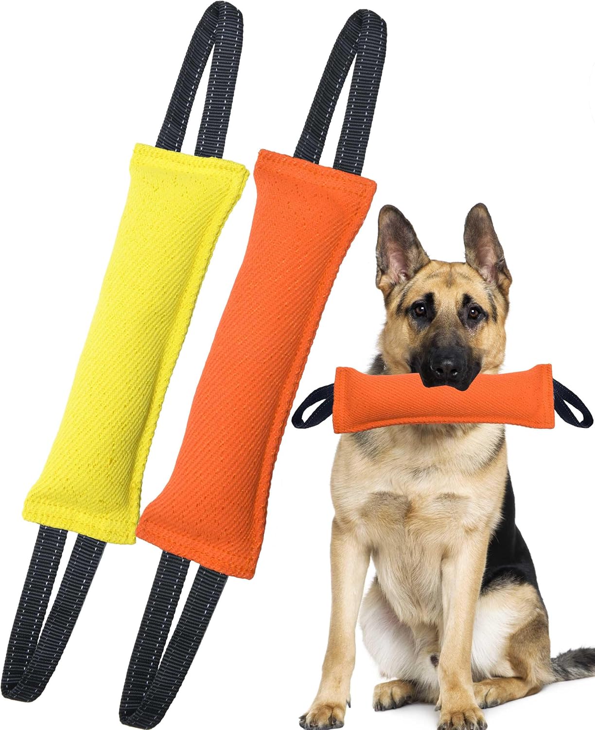 Clysoru Dog Tug Toy Dog，Double Pack Tough Jute Bite Pillow Training Equipment - Puppy to Large Dogs Interactive Toy.