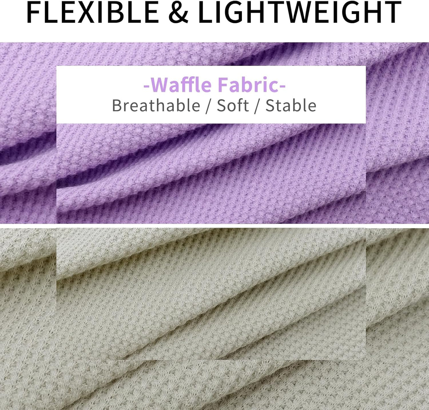 KYEESE 2Pack Dog Shirts Waffle for Small Dogs Stretchy Dog T-Shirts Lightweight Dogs Tank Top Sleeveless Pet Vest Breathable, X-Large, Purple+Grey