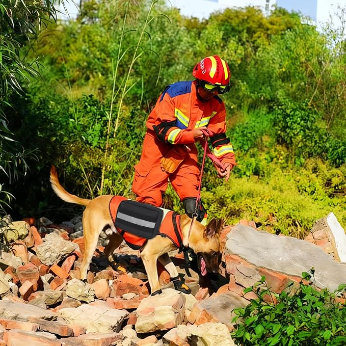 Yeebeny Service Dog Vest Harness Saddle Bag Backpack Pouch, Emotional Support Saddle Bag for Snacks, Poop Bags and Toys Practical Equipment Tactical Management Bag