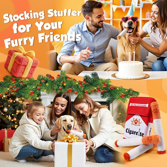 KEZKALS Interactive Dog Toys, 3 Pack Squeaky Dog Toy, Funny Dog Toys for Small Medium Dogs, Dog Gifts Stocking Stuffers, Funny Plush Pet Supplies with Treat Box for Christmas Birthday
