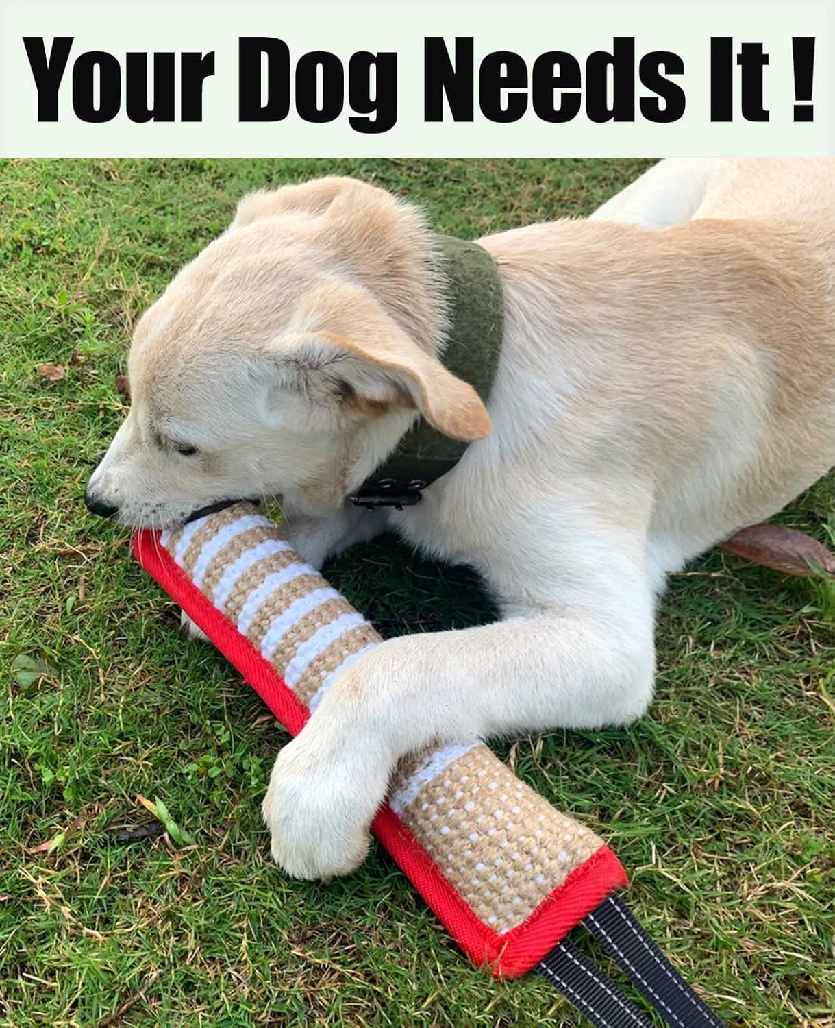 Clysoru Tug Toy for Dogs Jute Bite Resistant Pillow - Lasting Training Equipment Puppy to Large Dogs Interactive Toy with 2 Strong Handles