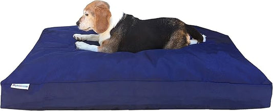 Dogbed4less XL Memory Foam Dog Bed for Medium to Large Dogs with Orthopedic Comfort, Waterproof Liner and Heavy Duty Nylon Cover 40X35 Pillow, Navy Blue