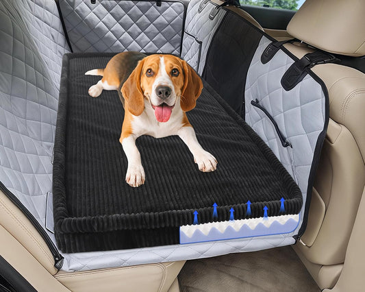 Loiion Dog Car Bed, Non-Slip Backseat Extender Pet Mat, Removable Washable Dog Bed for SUVs, Sedans & Trucks, Anti-Slip Travel Bed for Dogs, Easy Clean & Scratch-Proof & Comfort (50"x24.6")