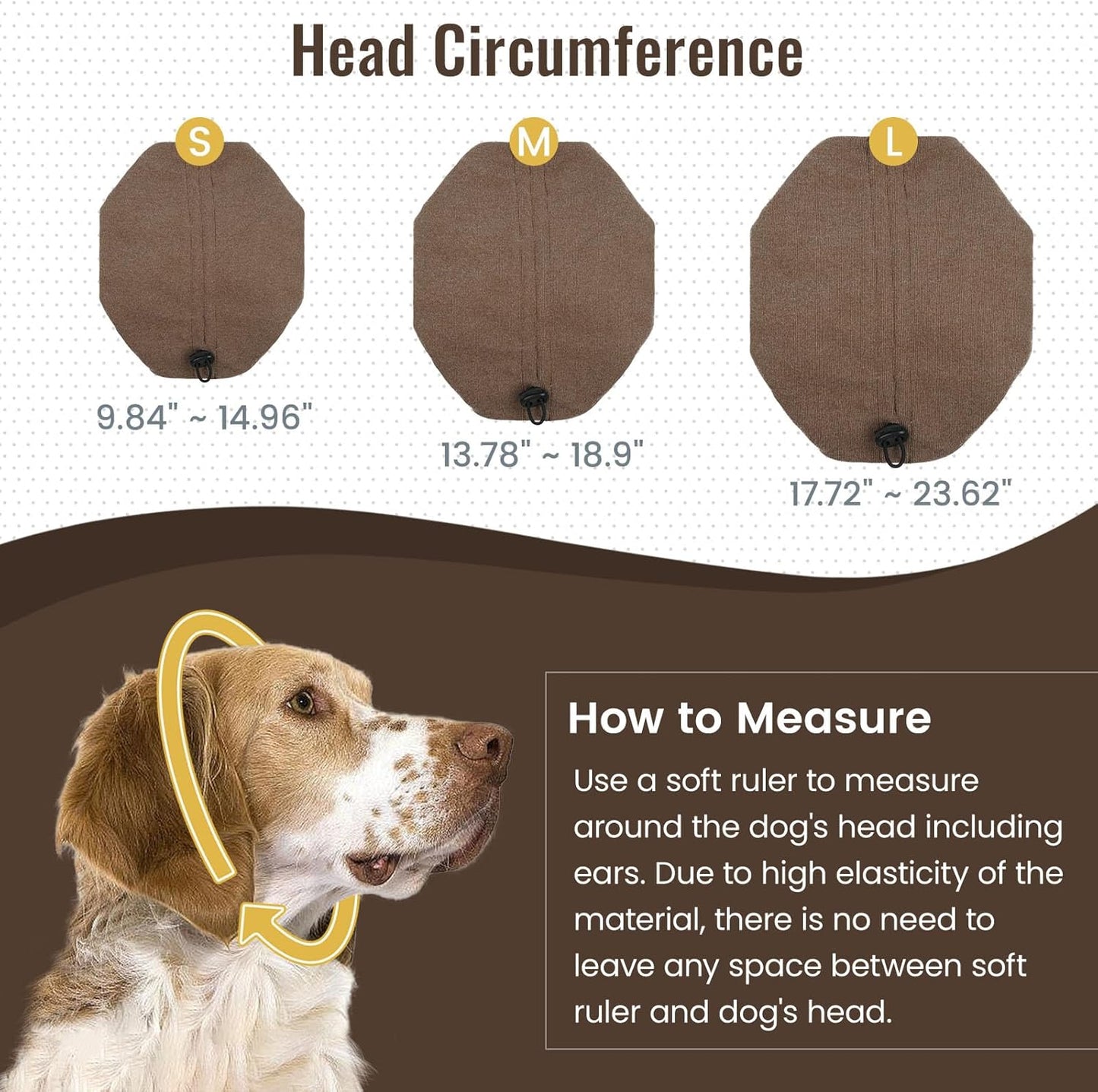 IDOMIK Dog Calming Hoodie No Shake Ear Wraps for Dogs, Quiet Head Covers for Noise Reduction & Anxiety Relief, Dog Ear Covers Muffs Head Wraps for Bath Hematoma Grooming Firework Force Drying