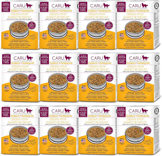 Caru Classics Chicken Stew for Dogs, Natural Adult Wet Dog Food With Added Vitamins & Minerals, Free From Grain, Wheat And Gluten (Case of 12)