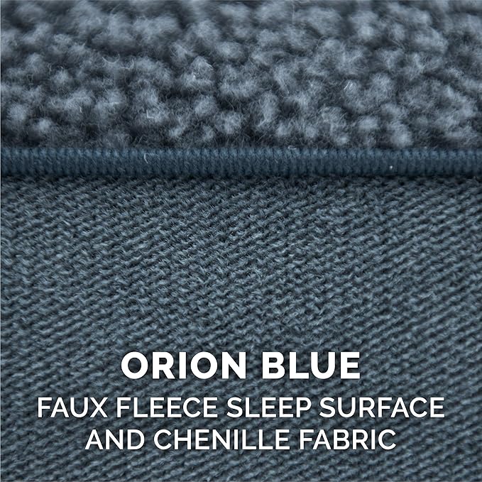 Furhaven Orthopedic Dog Bed for Large Dogs w/ Removable Bolsters & Washable Cover, For Dogs Up to 95 lbs - Sherpa & Chenille Sofa - Orion Blue, Jumbo/XL