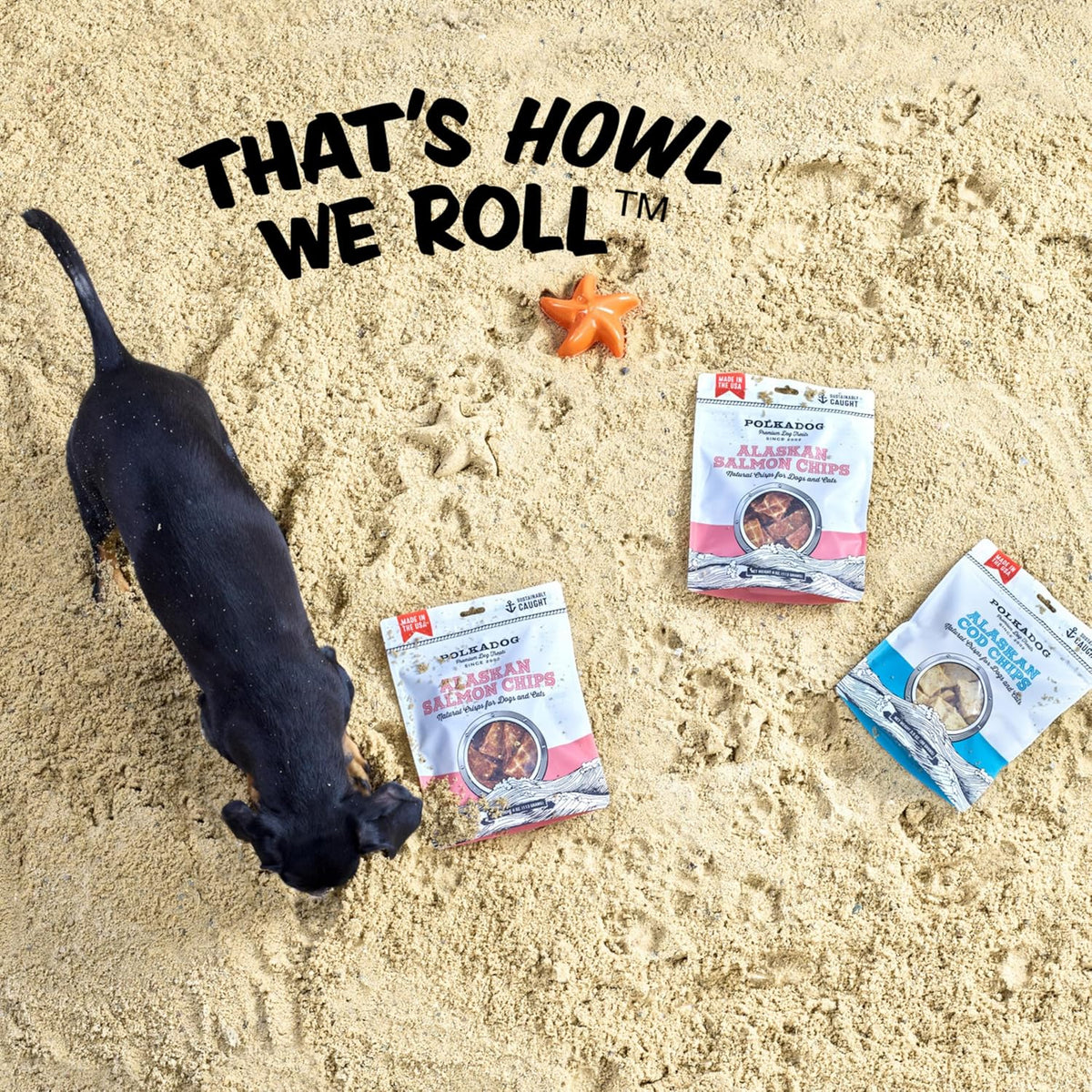 Polkadog Crunchy Alaskan Cod Chips – Single Ingredient Dog Treats, 100 ...
