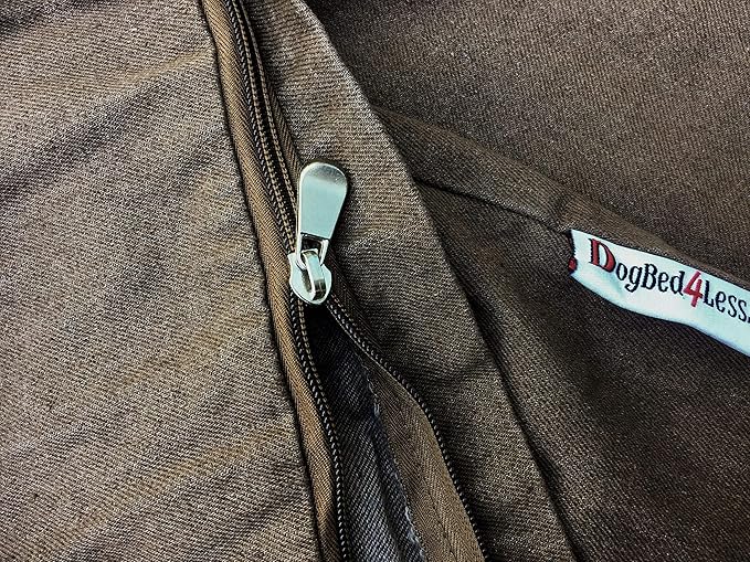 Dogbed4less Heavy Duty Shredded Memory Foam Pet Dog Bed Pillow with Waterproof Lining and Machine Washable Denim Cover, 40X35 Inch, Brown